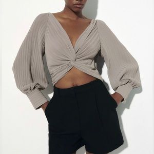 Zara Knotted cropped top